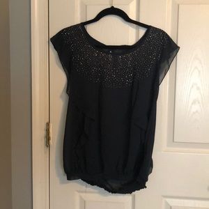 Blue green see through shirt